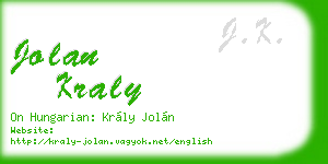 jolan kraly business card