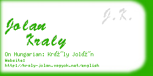 jolan kraly business card